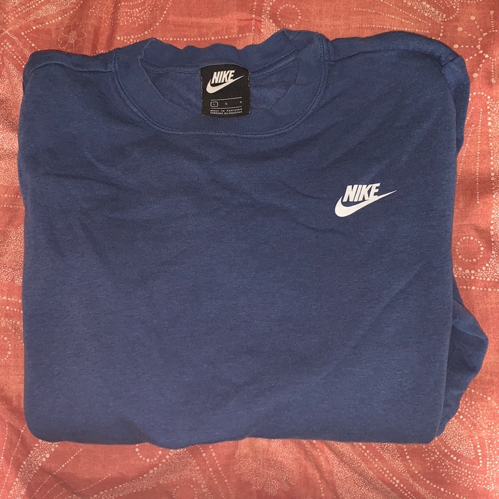 blue nike crewneck
